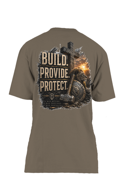 Build, Provide, Protect Oversized Heavyweight T Shirt